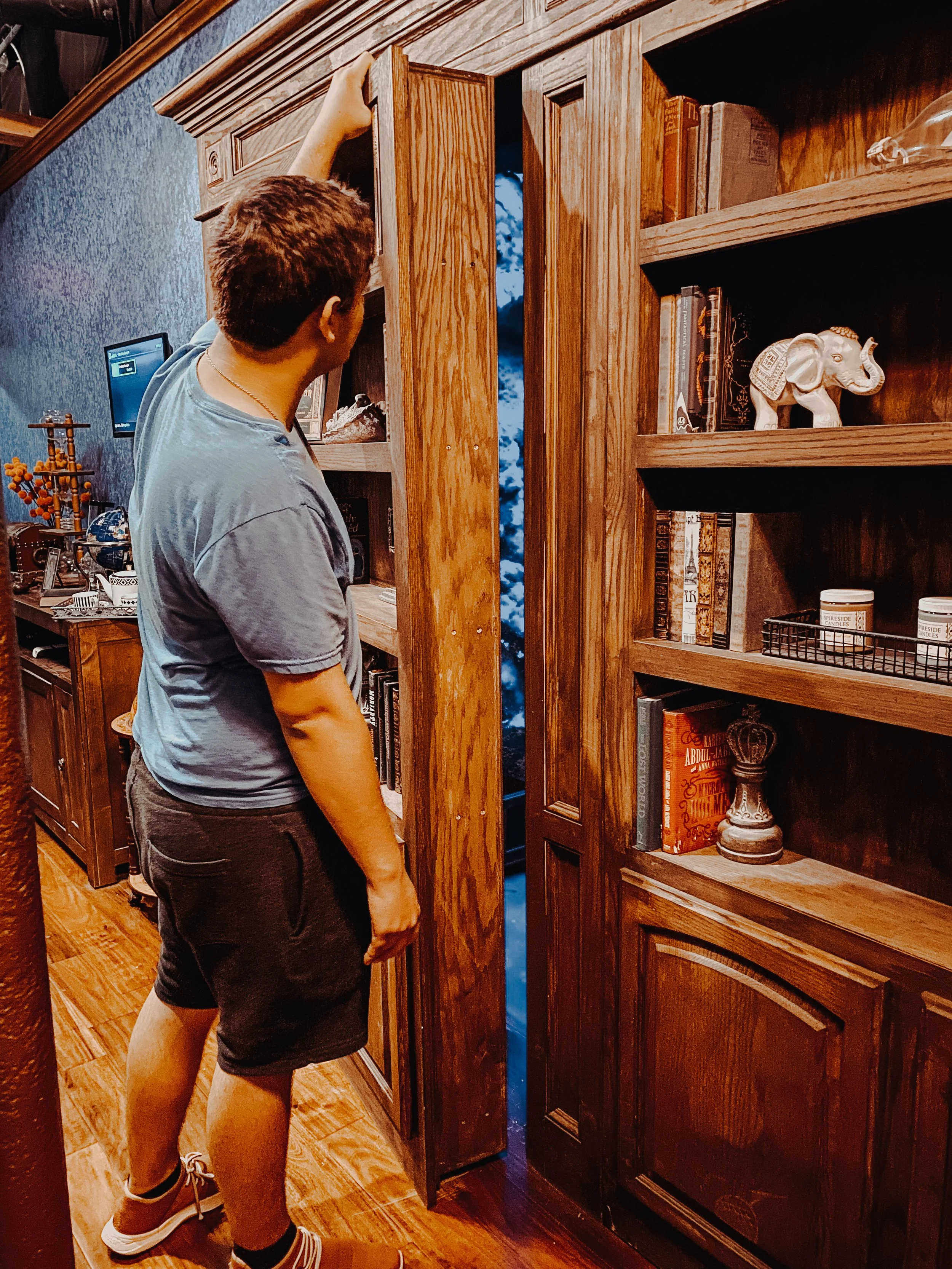 Bookcase secret passage