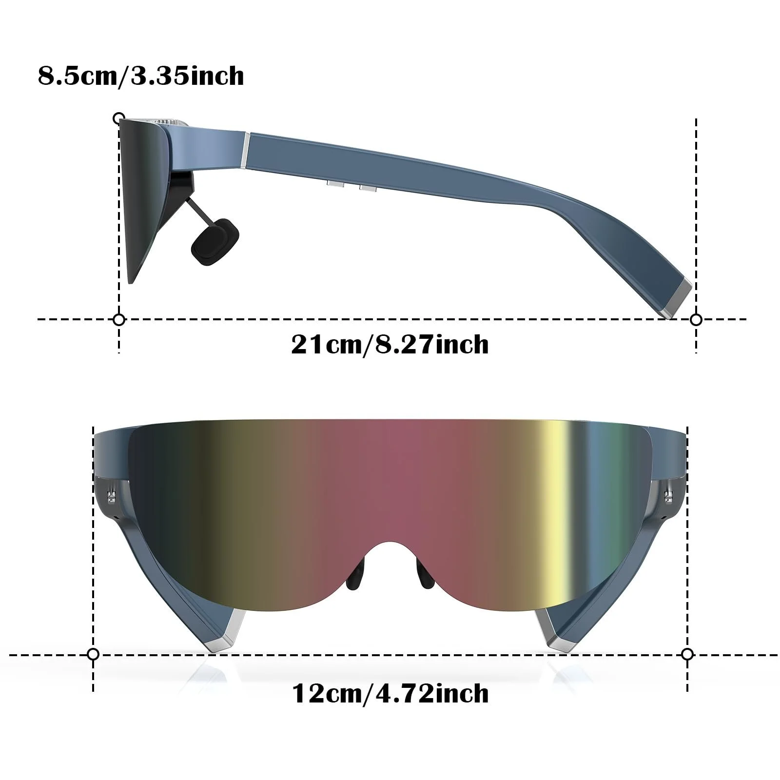 Q Technologies B1 AR Smart Glasses with Micro OLED display, 220-inch virtual screen, and gaming support
