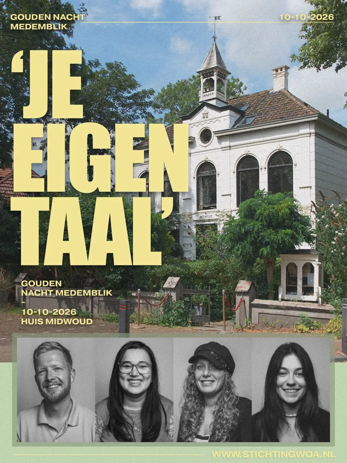 Het is weer bijna zo ver! Op 10 oktober doen wij mee aan de Gouden Nacht. Dit jaar is het thema 'vier het verschil' in Huis Midwoud en dit doen wij samen met vier jonge talenten.

Het leek het ons prachtig om jonge woordkunstenaars een platform te ge