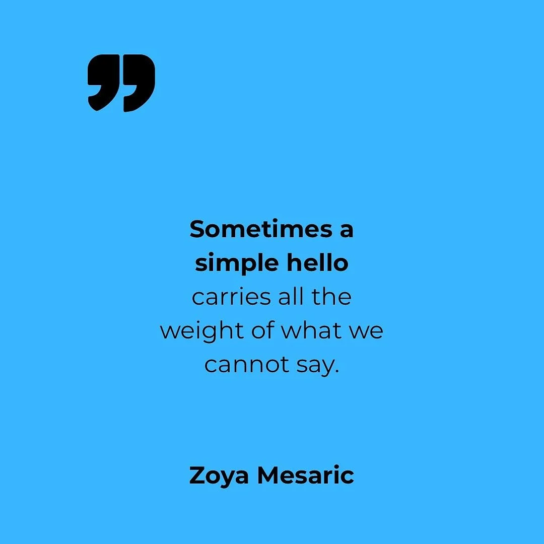 Sometimes a simple hello carries all the weight of what we cannot say. It&rsquo;s more than a word, it&rsquo;s a presence. A quiet way of saying: &ldquo;I&rsquo;m here, I see you, I&rsquo;m staying.&rdquo;

⚡ Sessions &amp; inquiries: zoyamesaric.com