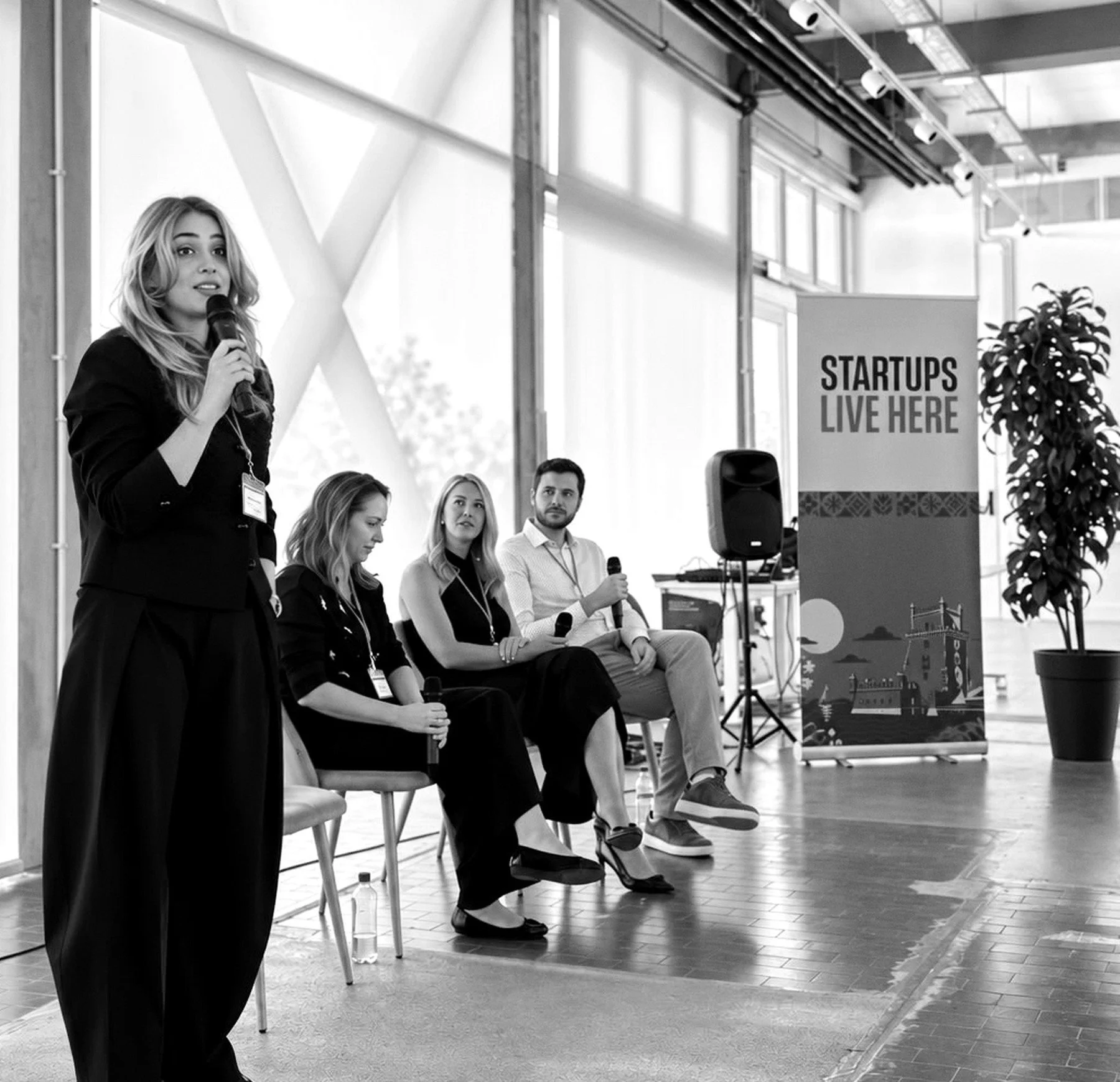 Zoya Mesaric speaking on a panel at Startup Summit Lisbon, 2026