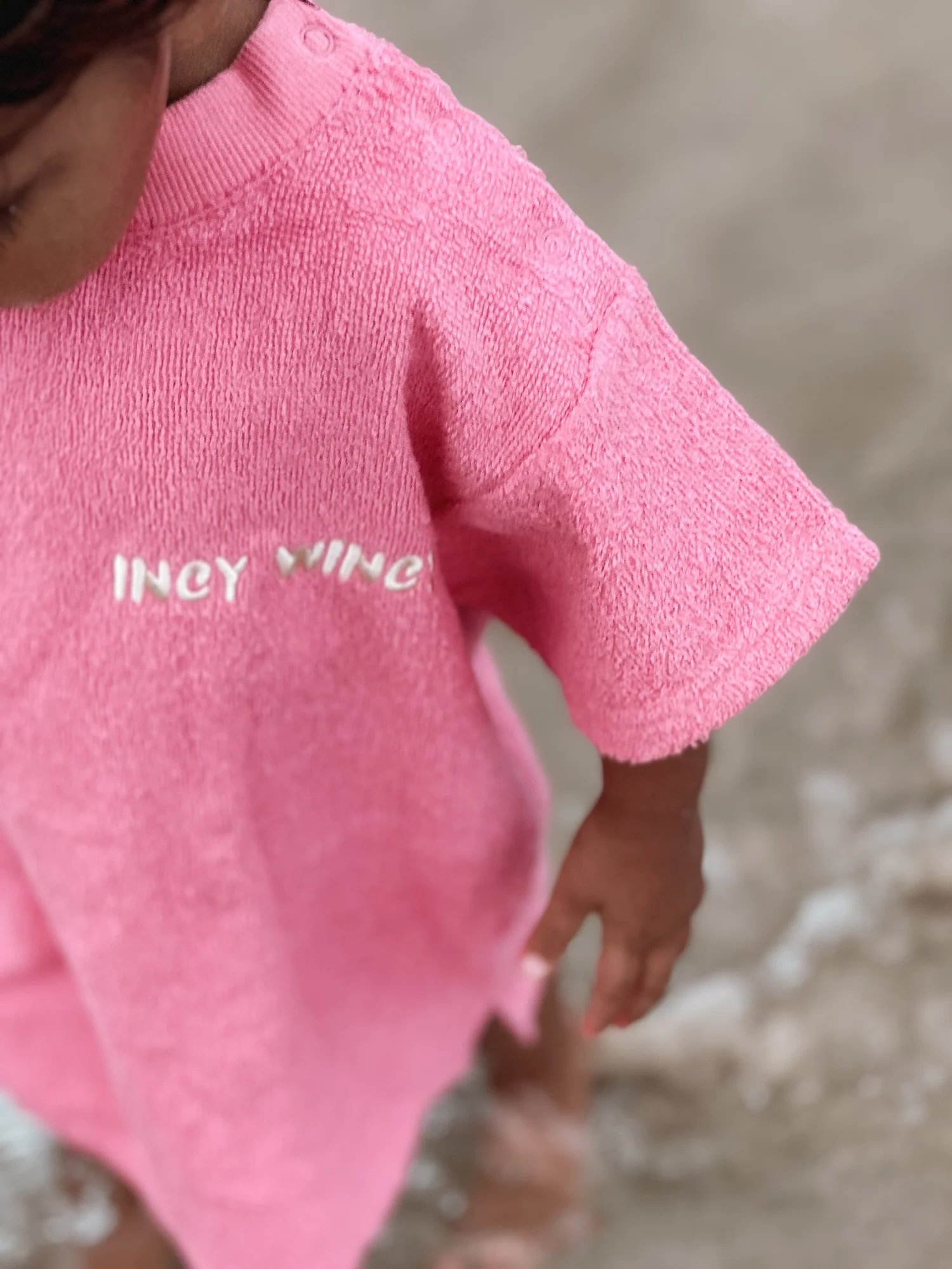 Incy Wincy Swimwear ~ Cotton Towel Beach Tee - Raspberry2.jpeg