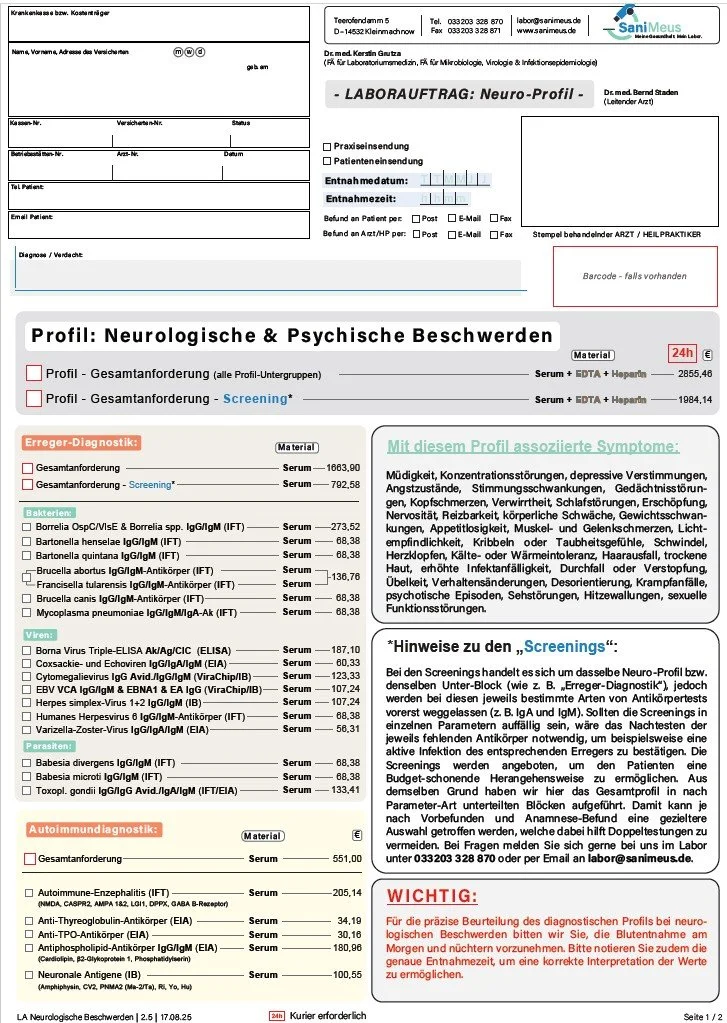 Neurologische Beschwerden- Human - Privatpatient