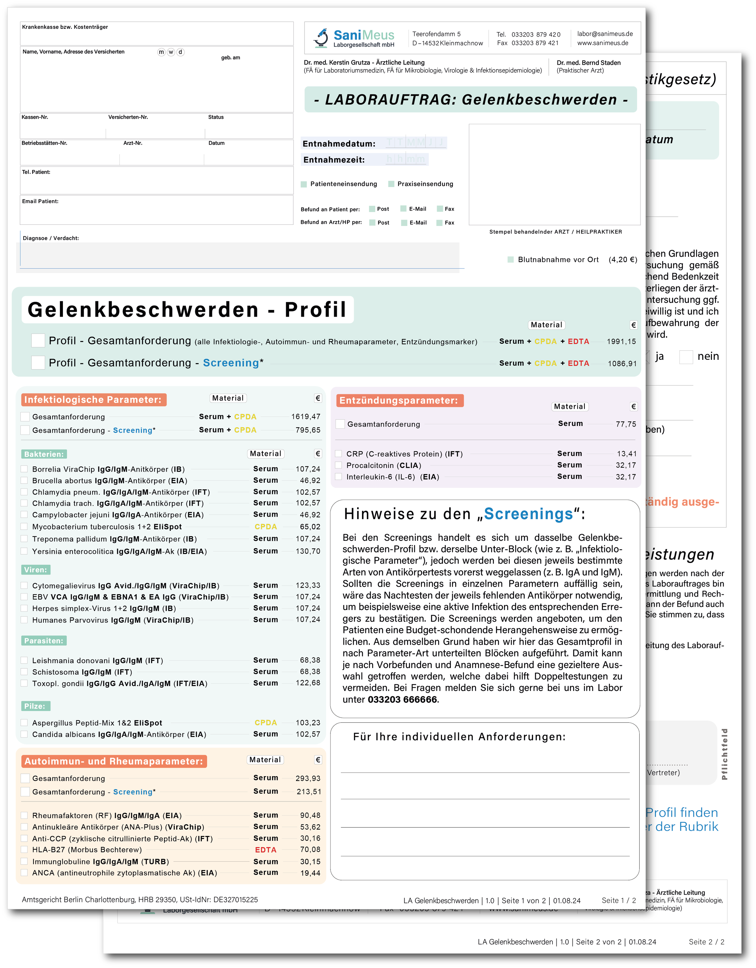 Gelenkbeschwerden- Human - Privatpatient