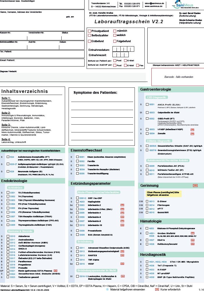 Gesamtparameter - Human - Privatpatient
