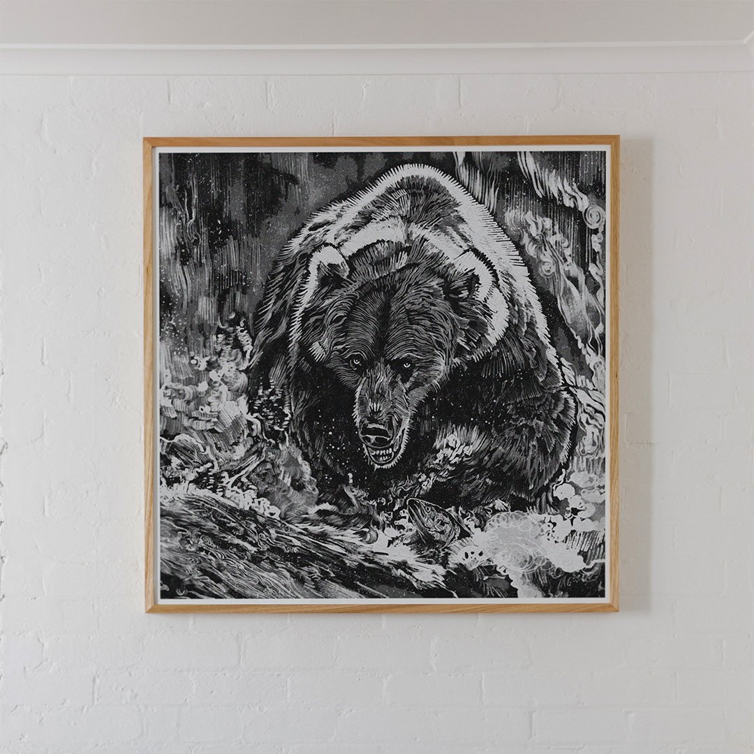 BEAR MISTY - FRAMED ON WALL 1X1 SHOP.jpg