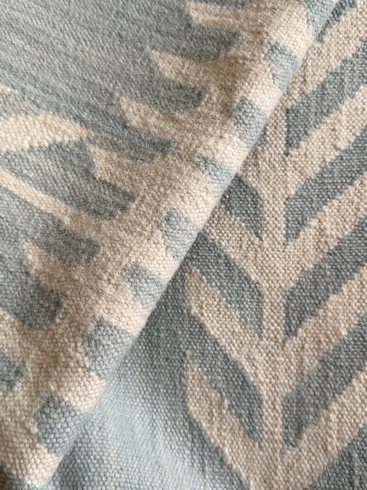 Genevieve Premium Wool Flatweave: 5x8 in Villa Bleu