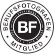 Das Bild zeigt das Logo des Berufsfotografenverbands mit den Buchstaben 'BF' in der Mitte