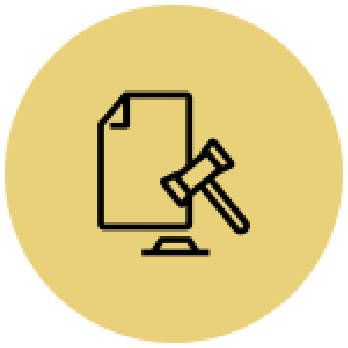 Icon with page and gavel