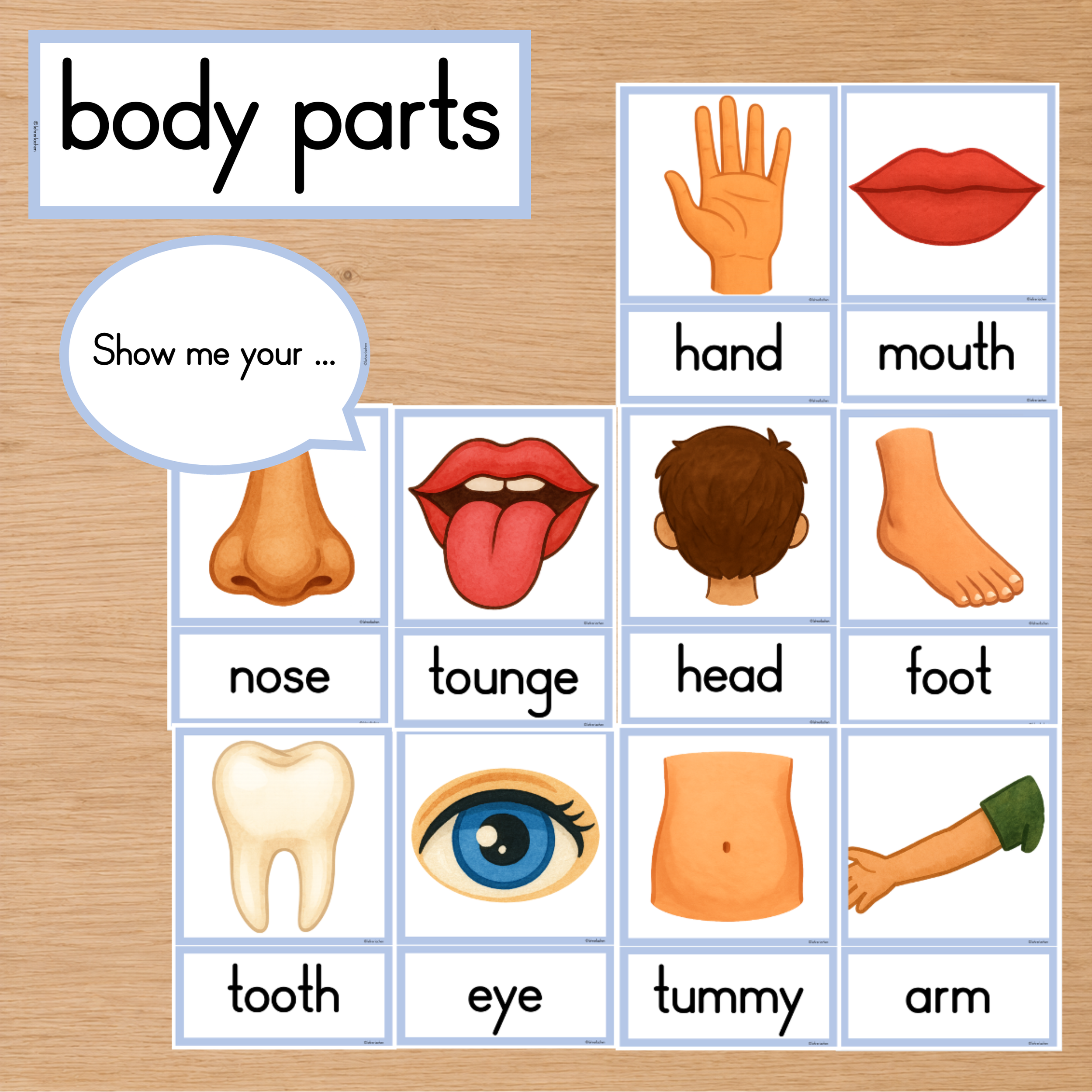 Body parts - Flashcards