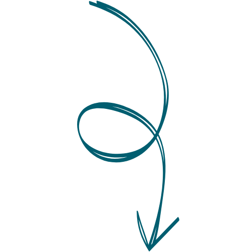 A blue, curved arrow on a black background, with lines indicating a downward direction.