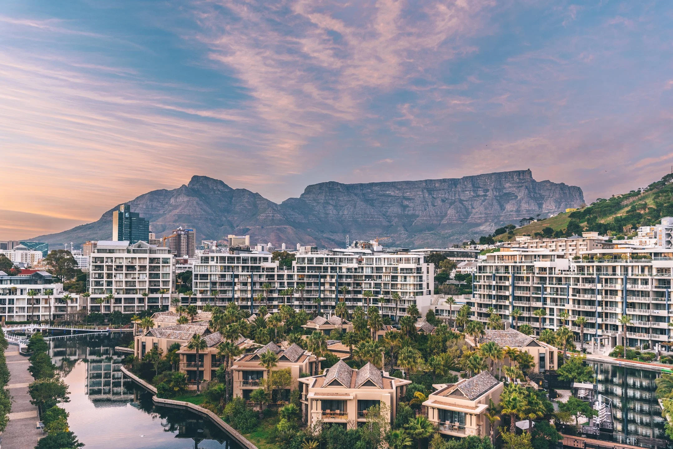 View of Table Mountain from the One & Only Hotel in Cape Town