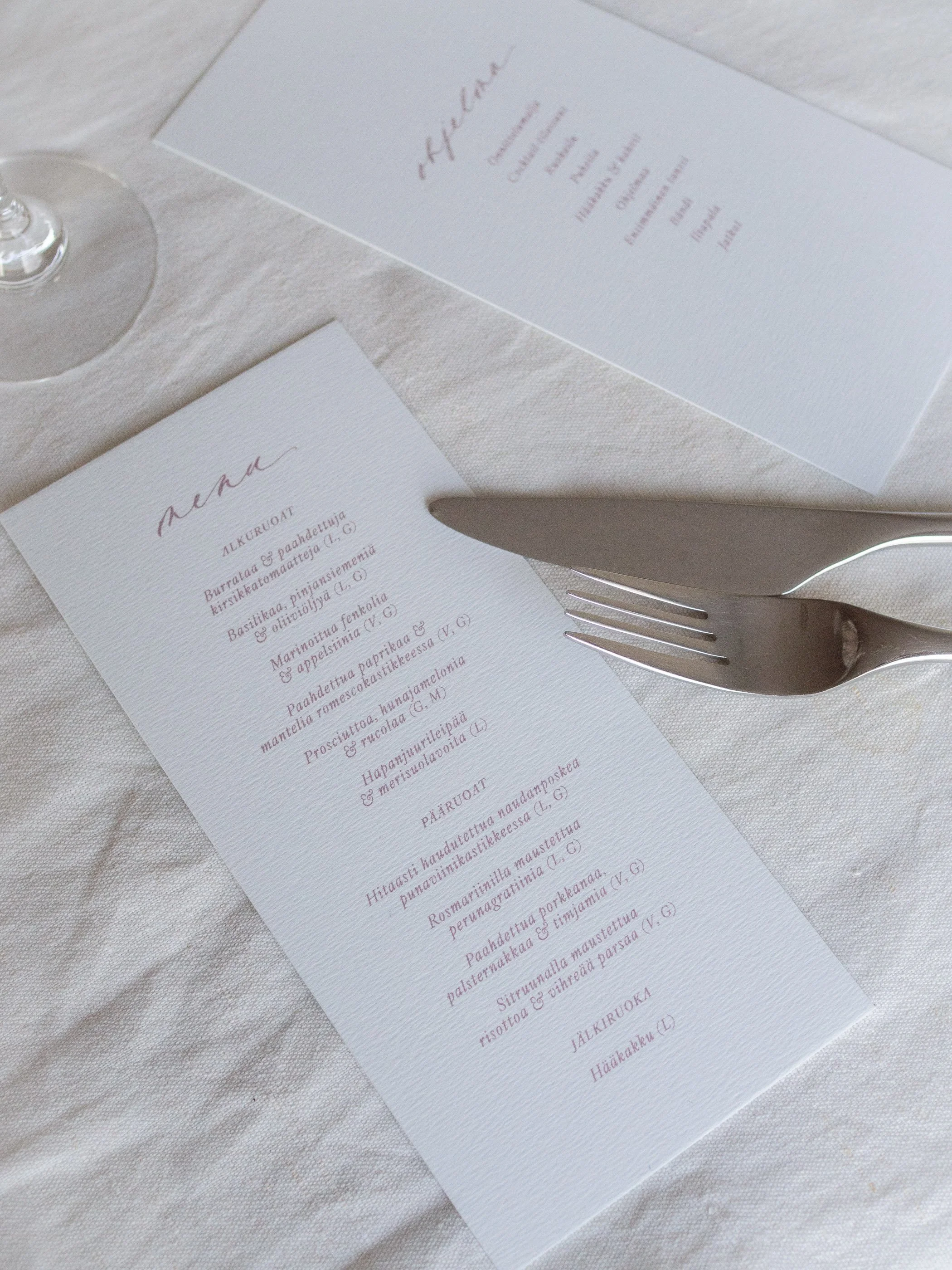 GRACE CLASSIC | Menu- & ohjelmakortti