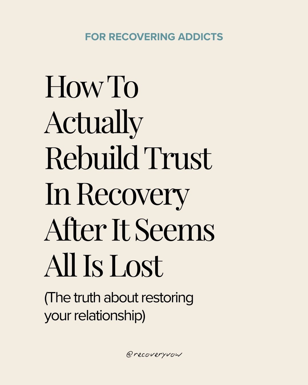 A lot of people in recovery want to fix everything all at once.

They want to say the right thing, prove they&rsquo;ve changed, and move forward as quickly as possible.

But trust doesn&rsquo;t rebuild in big, emotional moments. It rebuilds in clear,