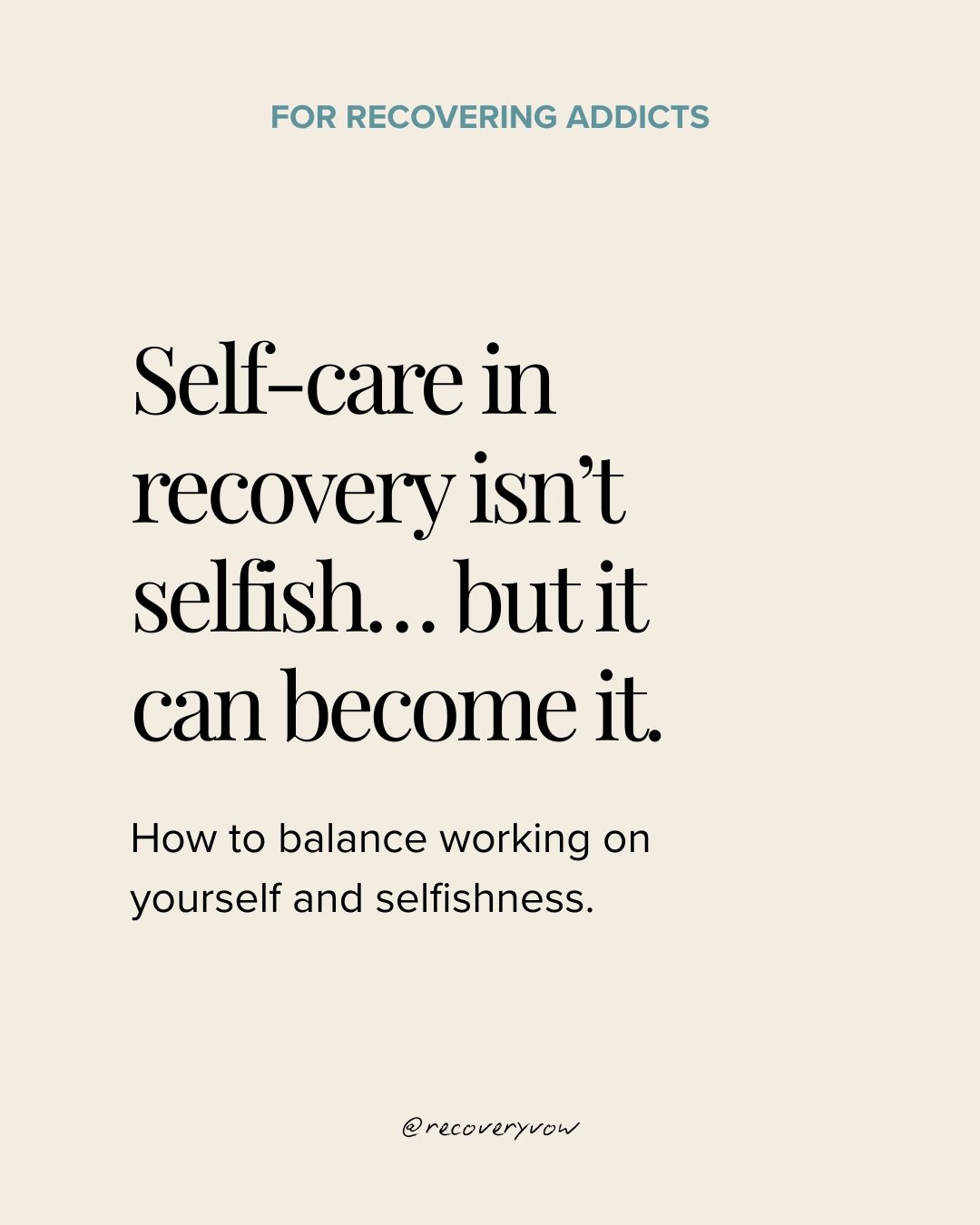 One of the hardest things to navigate in recovery is this:

You need to focus on yourself&hellip;
but you don&rsquo;t want to lose your relationship in the process.

That tension is real.

Because on one hand, recovery asks a lot of you. It requires 