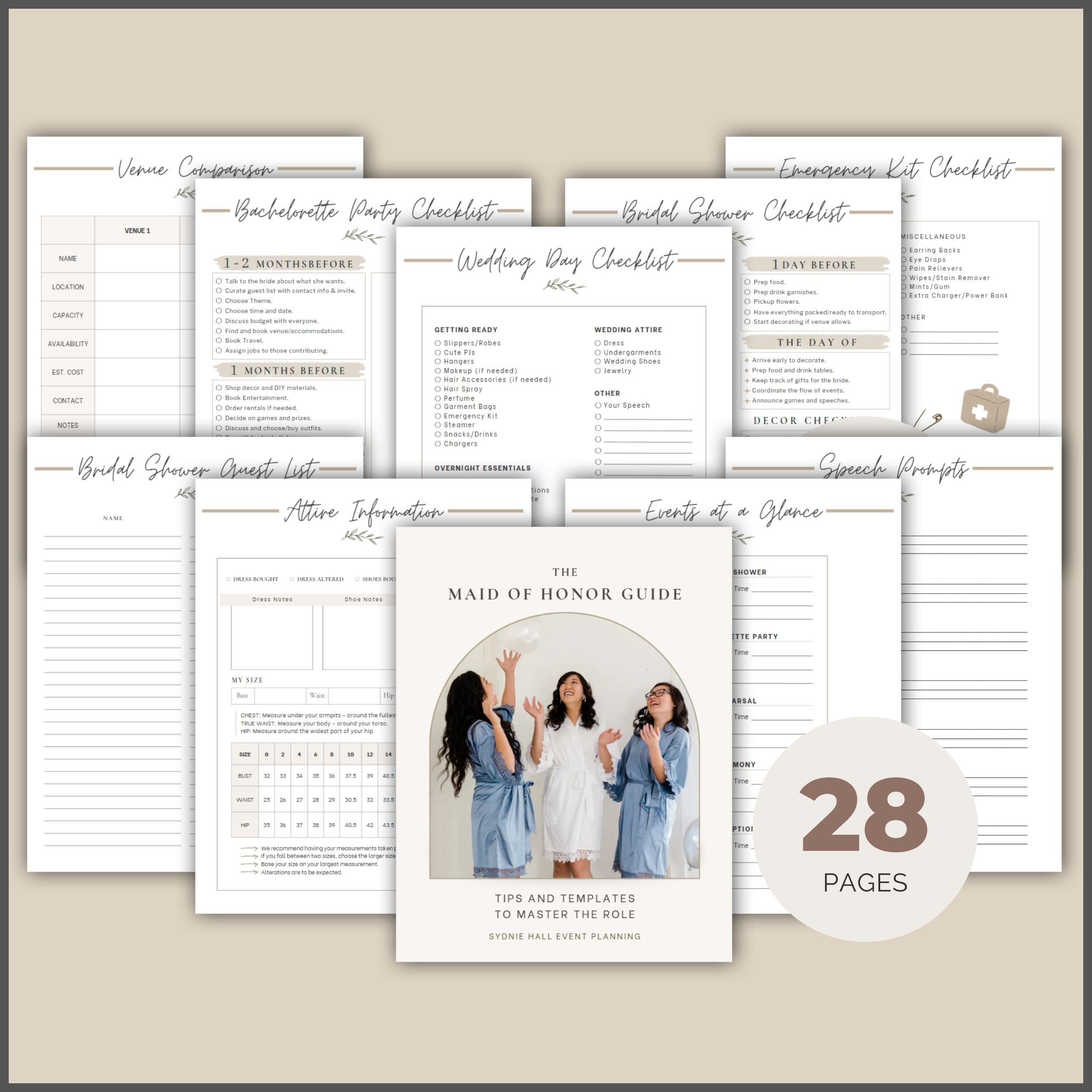Maid of Honor Guide - Instant Download
