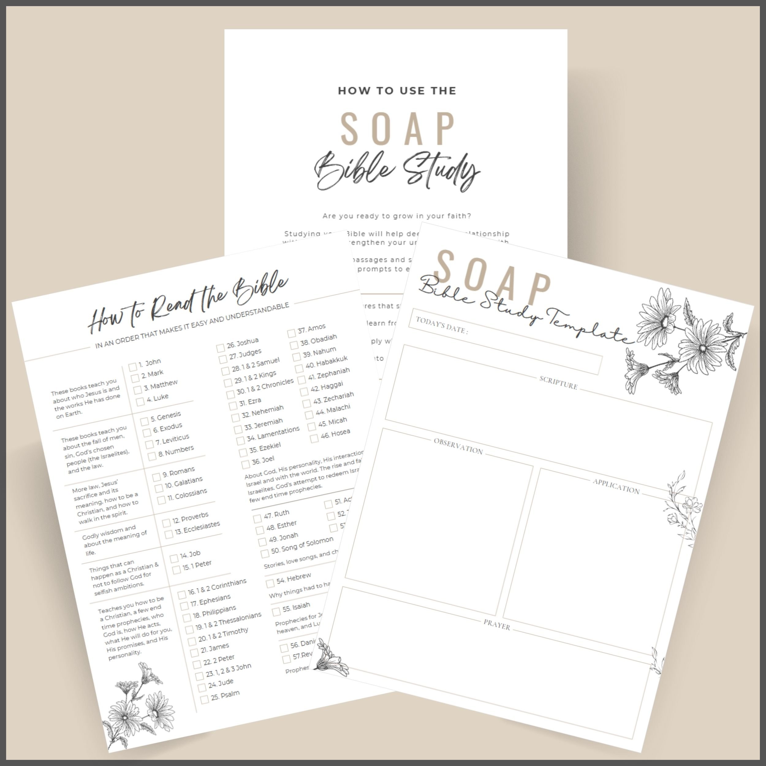 SOAP Bible Study - Floral Edition