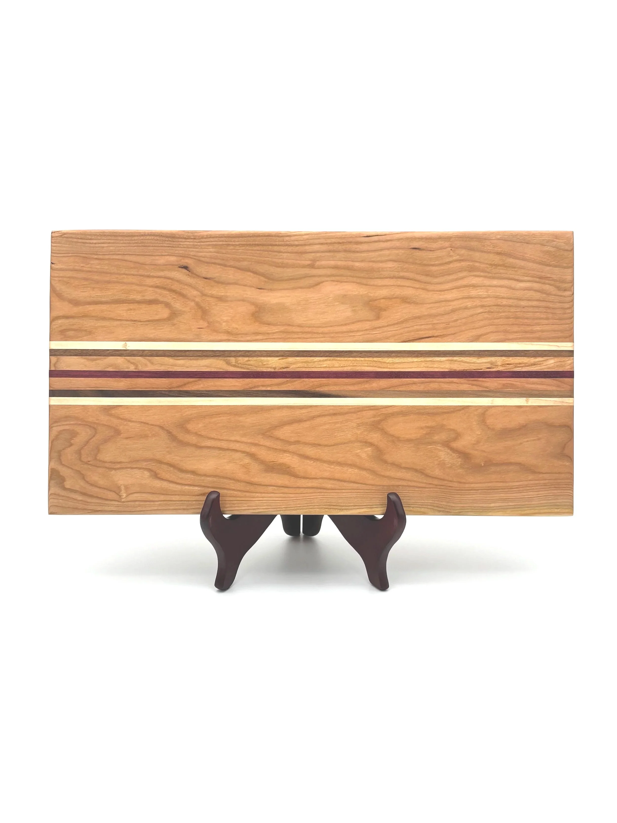 Artisan Cherry Cutting Board with Elegant Accent Stripes