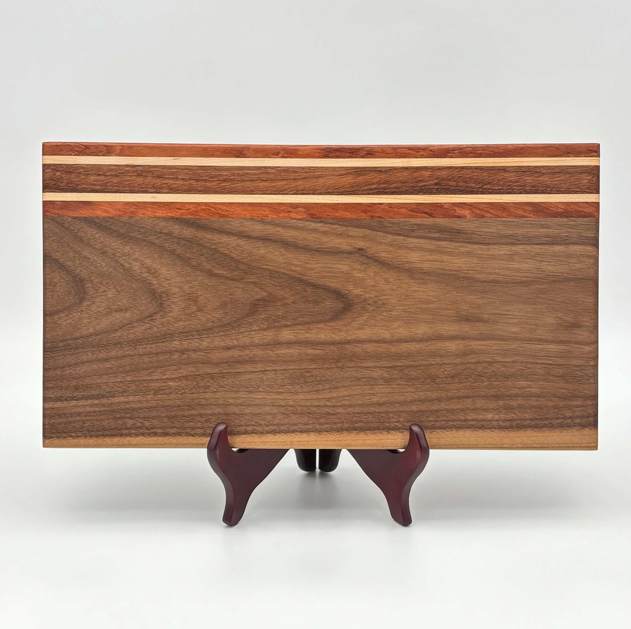Black Walnut Cutting Board with Maple & Sapele Accents