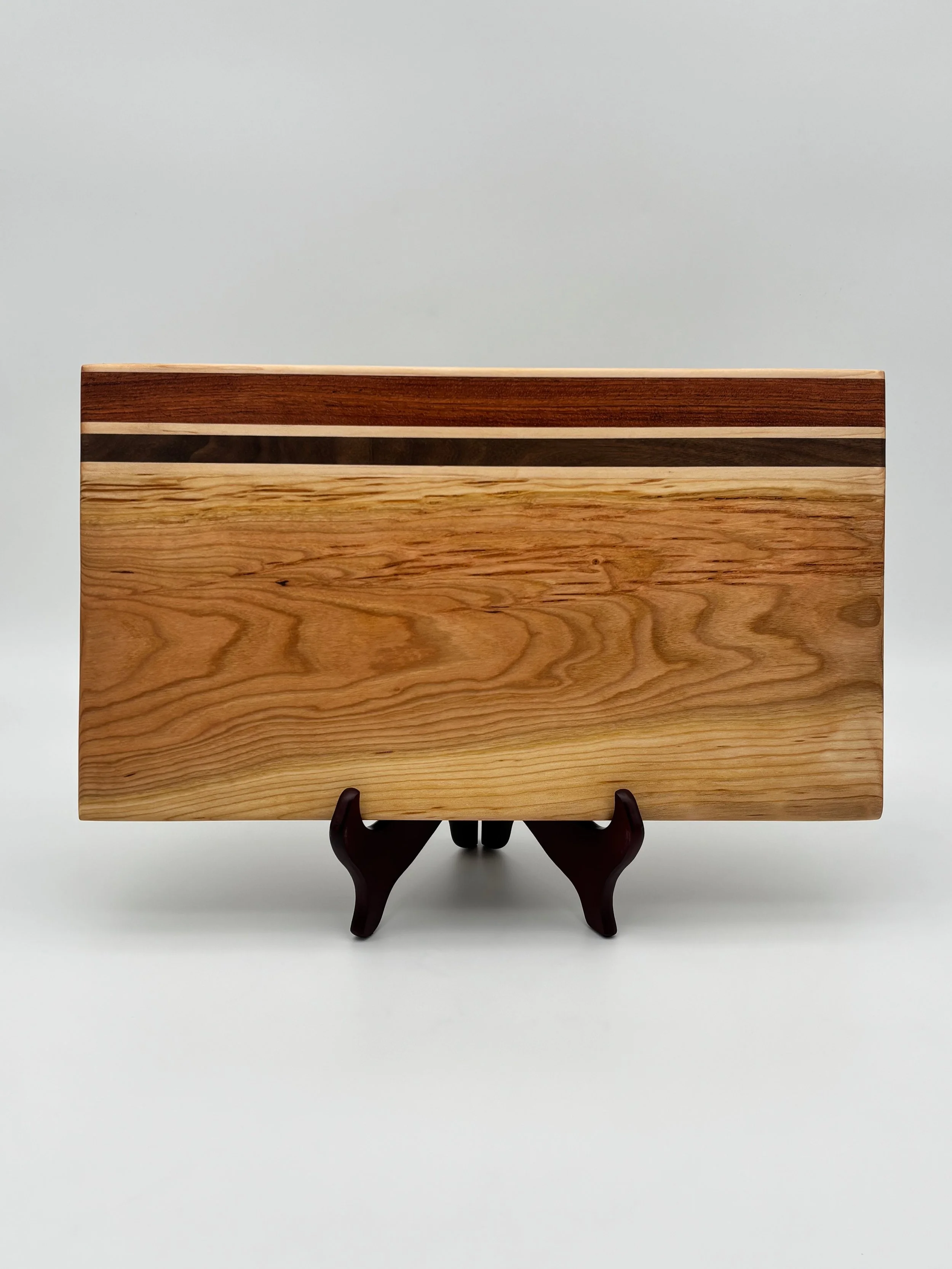 Cherry Cutting Board with Maple, sapele, and Walnut Accents