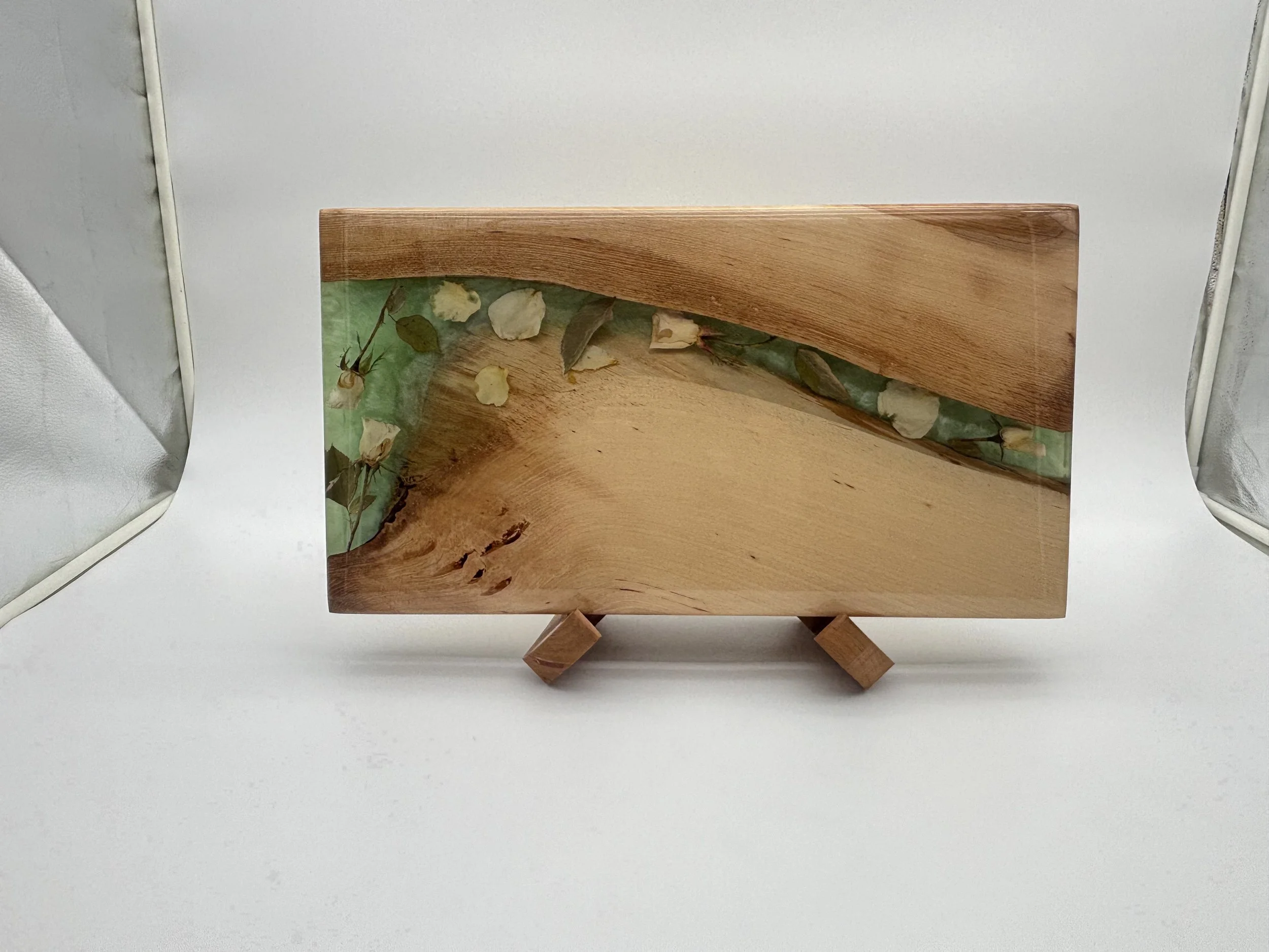 Maple & Epoxy Resin Charcuterie Board with Roses