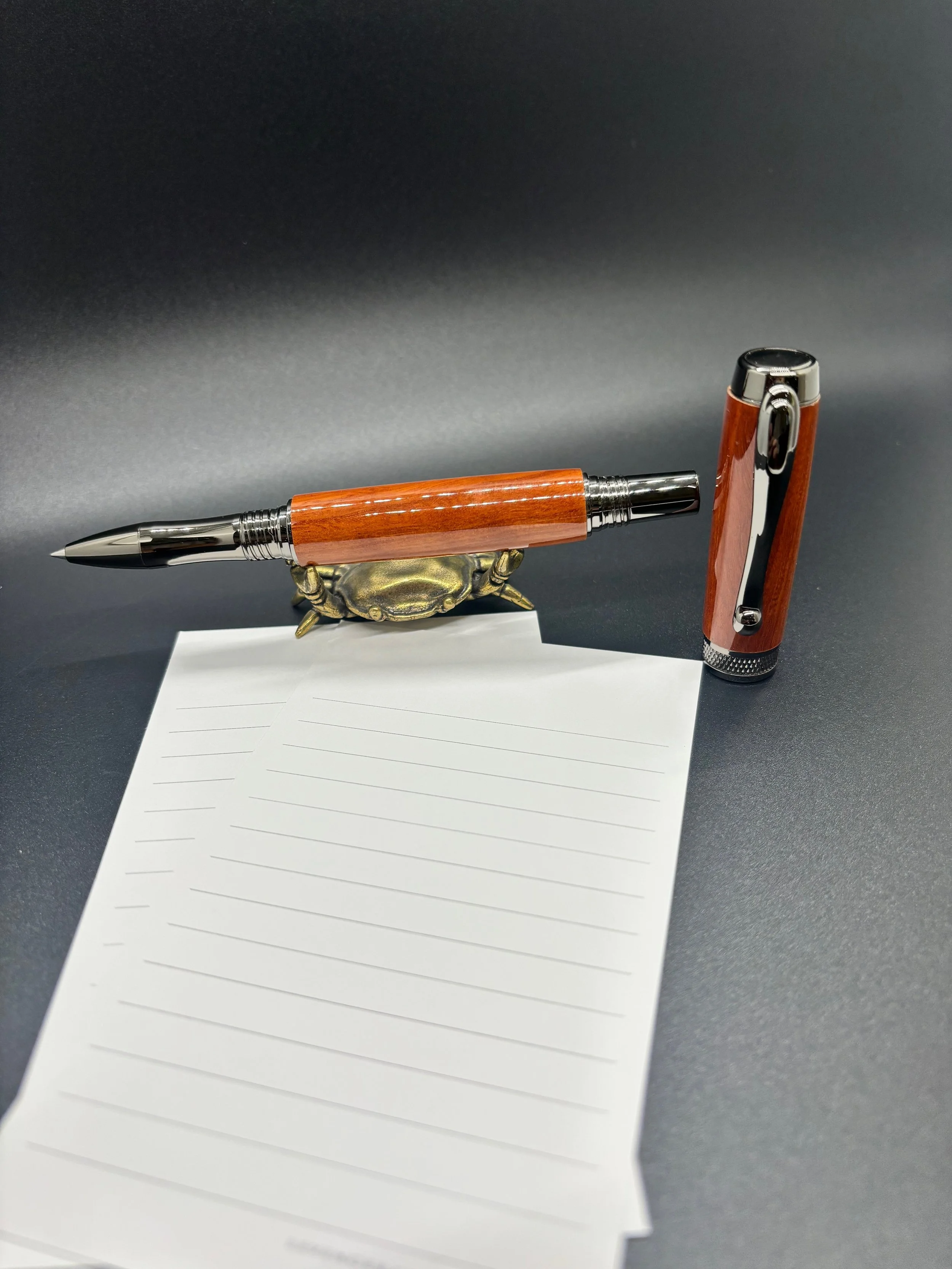 Red Gum Rollerball Pen with Gunmetal Finish