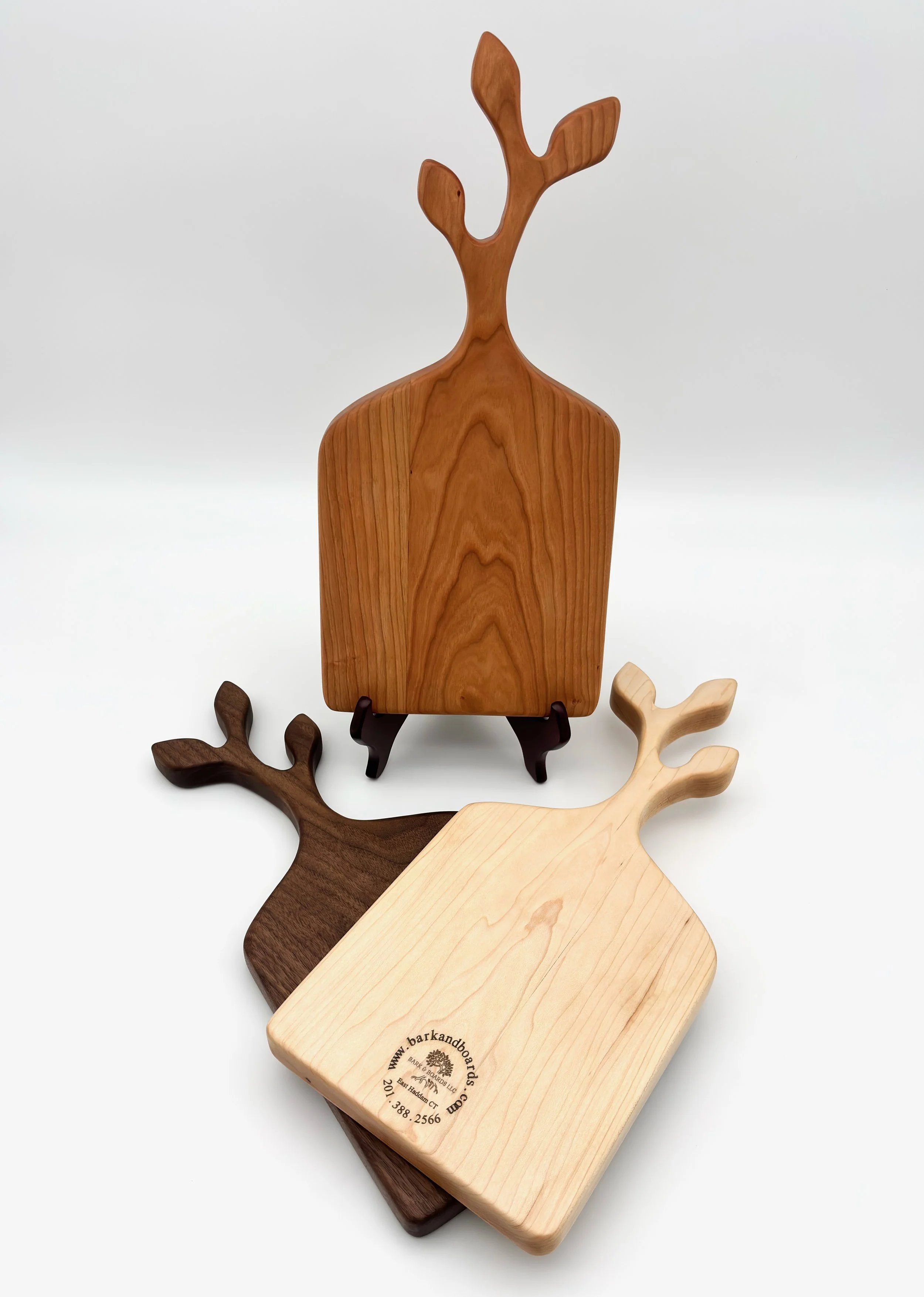 Leaf Handled Artisan Cutting Board Trio