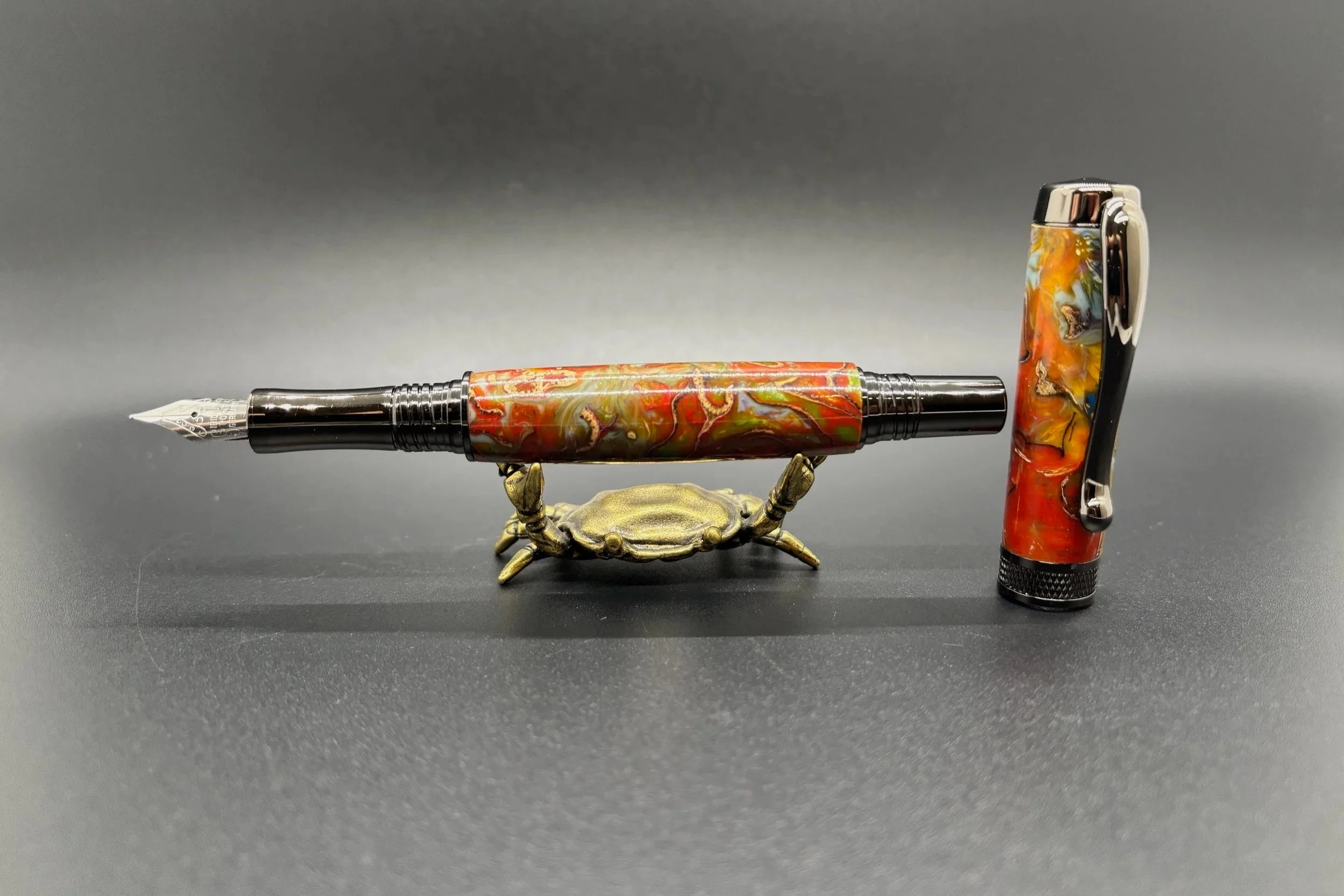 Hand Turned Diamond Knurl Fountain Pen