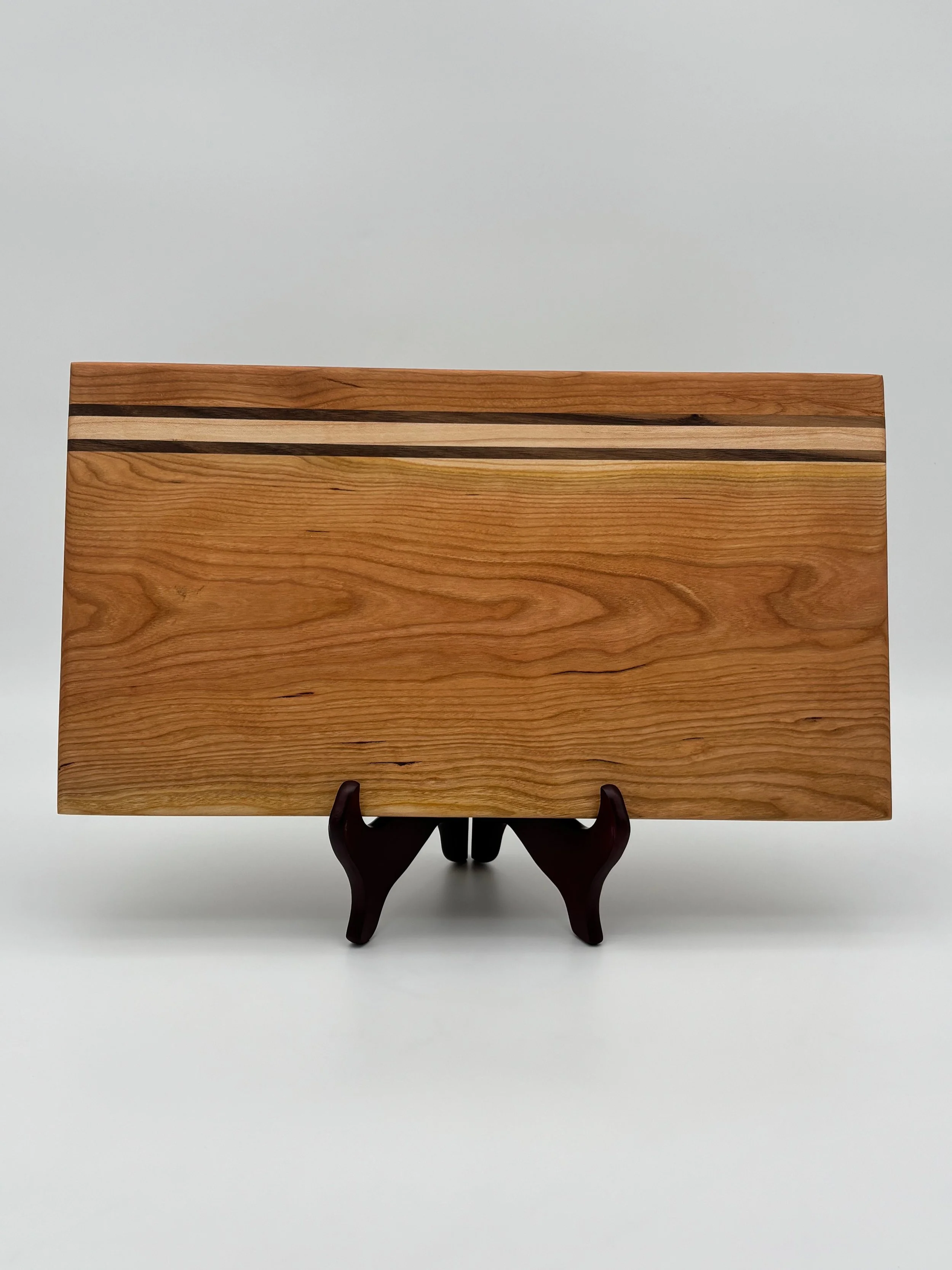 Cherry Cutting Board with Maple and Walnut Accents