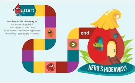 Help Hero reach his hideaway while learning about hemophilia in Hero's Headgames.
