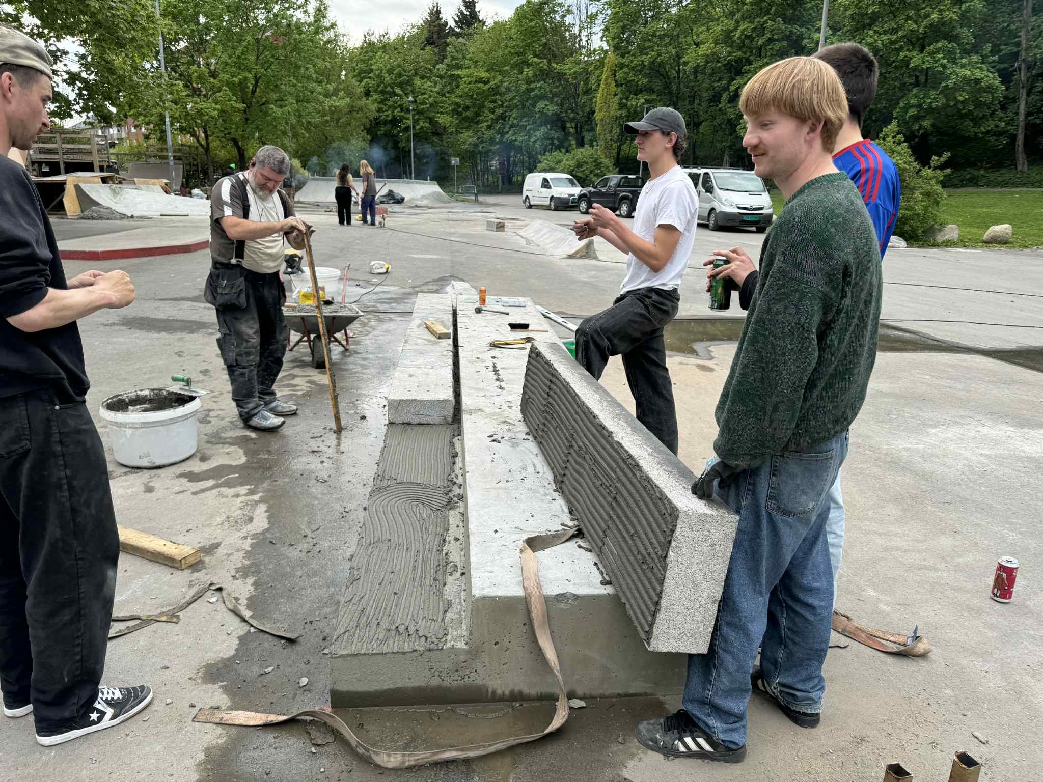 Local skaters helping out 