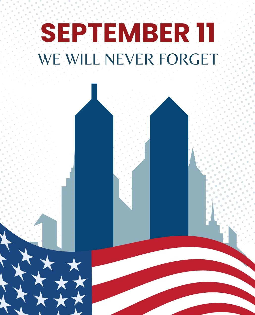 Today, we remember the lives lost on September 11, 2001, and honor the courage of the first responders and the resilience of our nation. ⁠
⁠
We will never forget.⁠