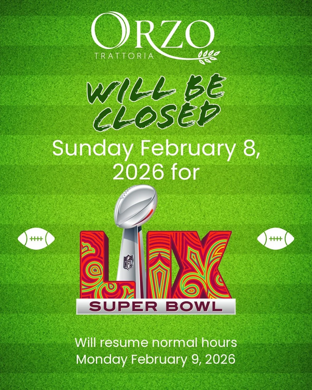With the cold weather settling in and the Super Bowl just around the corner, we&rsquo;re taking a little break this Sunday.

We want our team to be home, comfy on the couch, spending time with family, rooting for the Pats!

We absolutely LOVE cooking