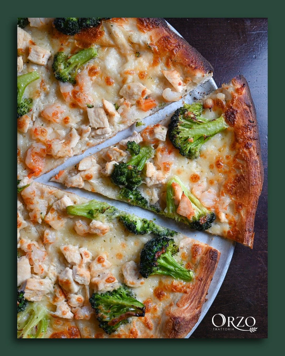 Did you know our pizzas are hand tossed and made to order?

Light, crisp, and just the right amount of chewy, they&rsquo;re the kind of pizza you don&rsquo;t always expect to find here, but end up coming back for.

Pictured is our Pizza Bianco, toppe