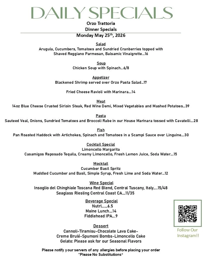 #MemorialDay #MemorialMonday #memorialdayweekend #dinnerwithfriends #dinnerspecials #dinnerdate #dinnerideas #dinnertime #dinnertonight #wineoclock #winelover #orzorestaurant #Orzo #italianfooddoneright #italianfoodie #italianfoodlovers #italianresta