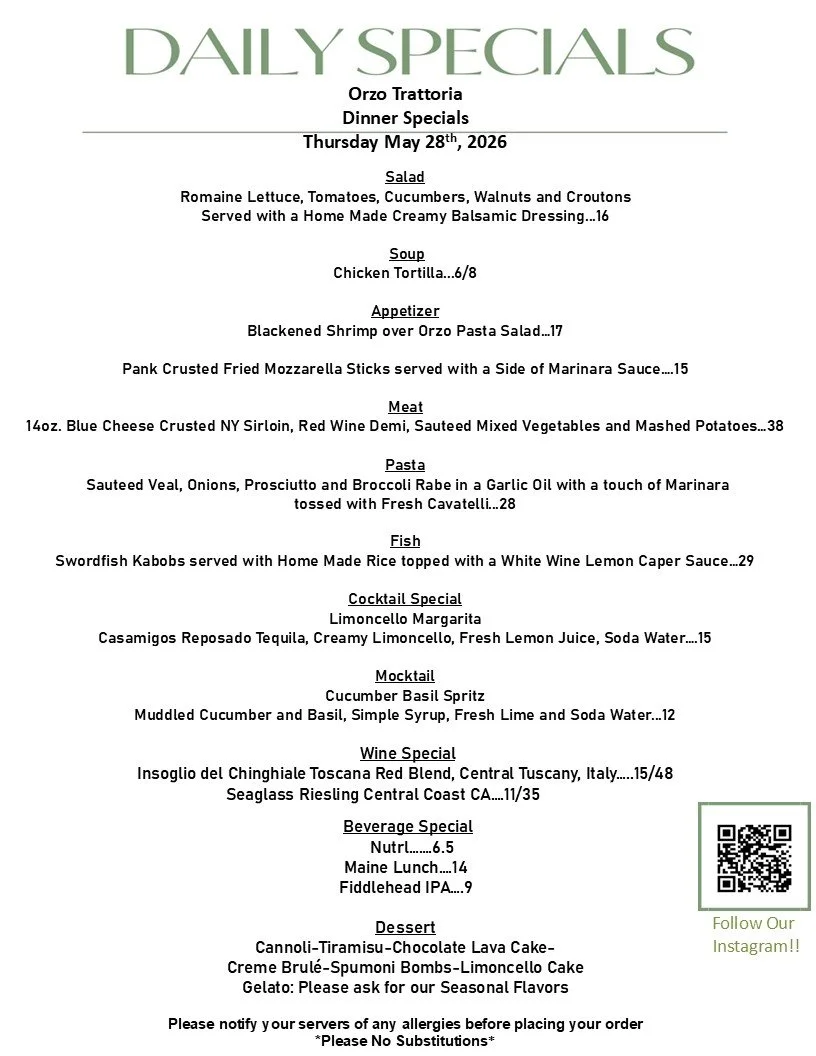 #dinnerwithfriends #dinnerspecials #dinnerdate #dinnerideas #dinnertime #dinnertonight #wineoclock #winelover #orzorestaurant #Orzo #italianfooddoneright #italianfoodie #italianfoodlovers #italianrestaurant #italiancuisine #italianfood #mangiaitalian