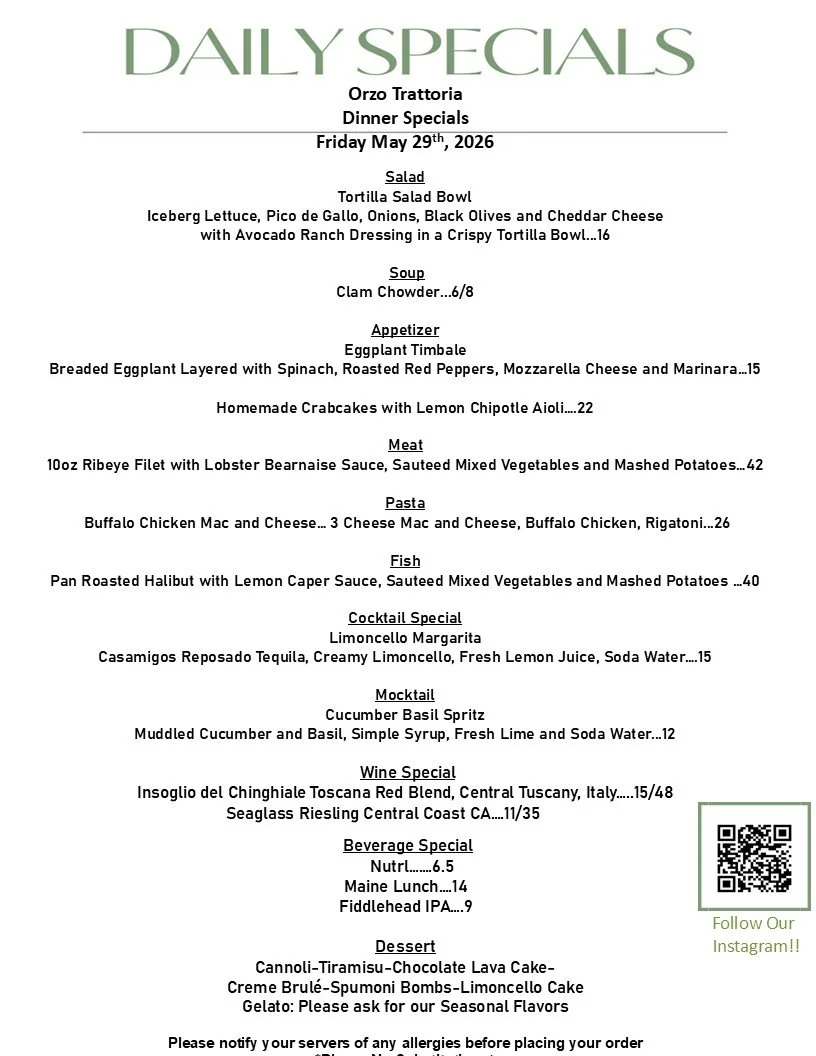 #dinnerwithfriends #dinnerspecials #dinnerdate #dinnerideas #dinnertime #dinnertonight #wineoclock #winelover #orzorestaurant #Orzo #italianfooddoneright #italianfoodie #italianfoodlovers #italianrestaurant #italiancuisine #italianfood #mangiaitalian