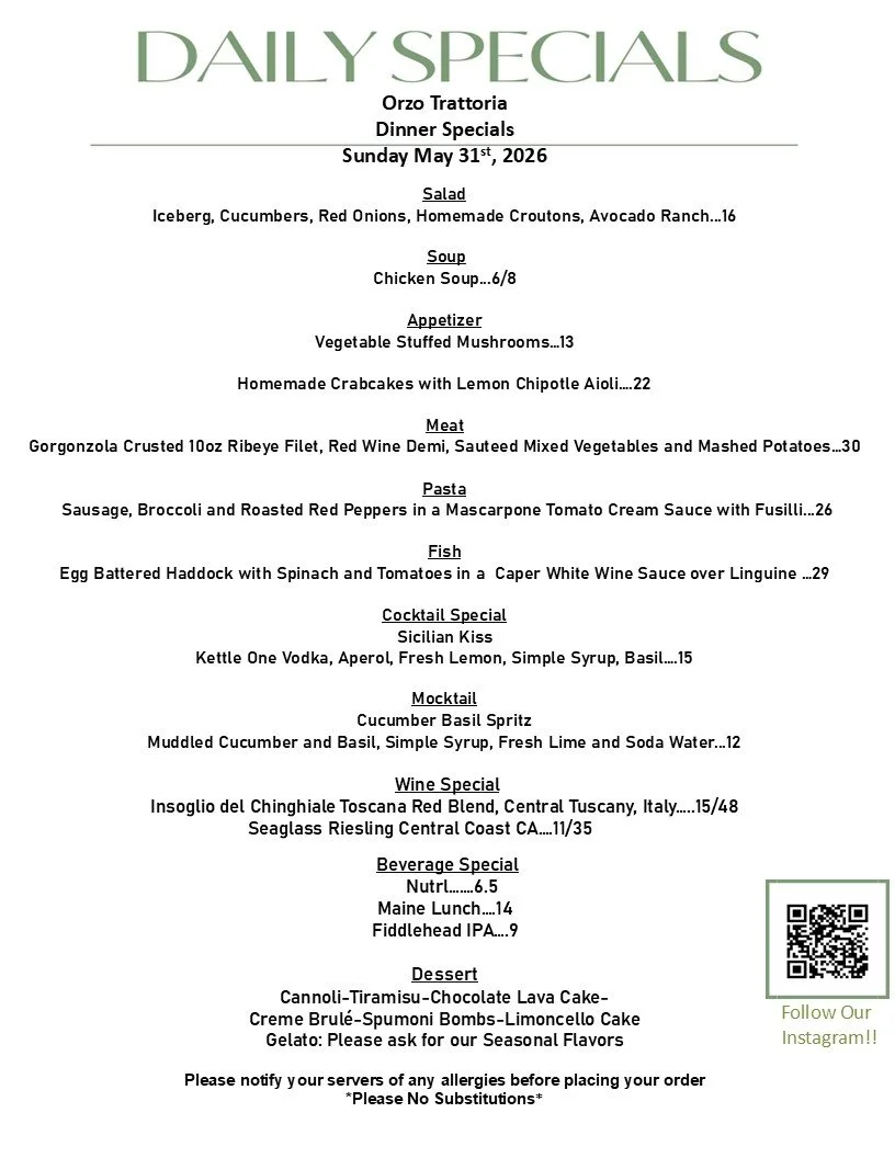 #sundayfunday #sunday #dinnerwithfriends #dinnerspecials #dinnerdate #dinnerideas #dinnertime #dinnertonight #wineoclock #winelover #orzorestaurant #Orzo #italianfooddoneright #italianfoodie #italianfoodlovers #italianrestaurant #italiancuisine #ital
