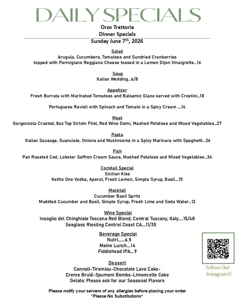 #sundayfunday #sunday #dinnerwithfriends #dinnerspecials #dinnerdate #dinnerideas #dinnertime #dinnertonight #wineoclock #winelover #orzorestaurant #Orzo #italianfooddoneright #italianfoodie #italianfoodlovers #italianrestaurant #italiancuisine #ital