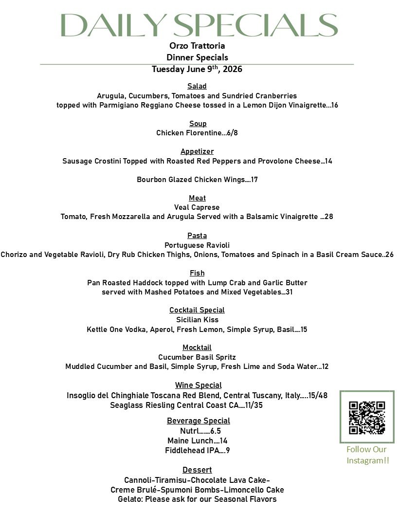 #dinnerspecials #dinnerwithfriends #dinnertime #Orzo #orzorestaurant #italianfooddoneright #italianrestaurant