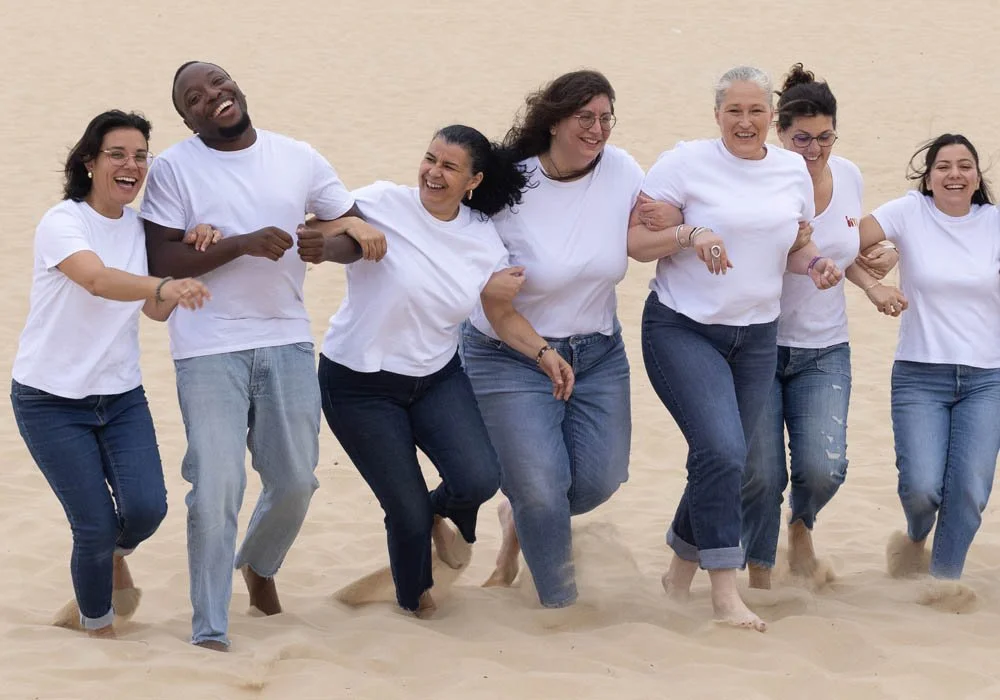 seance photo d'une team building sur la dune du pilat