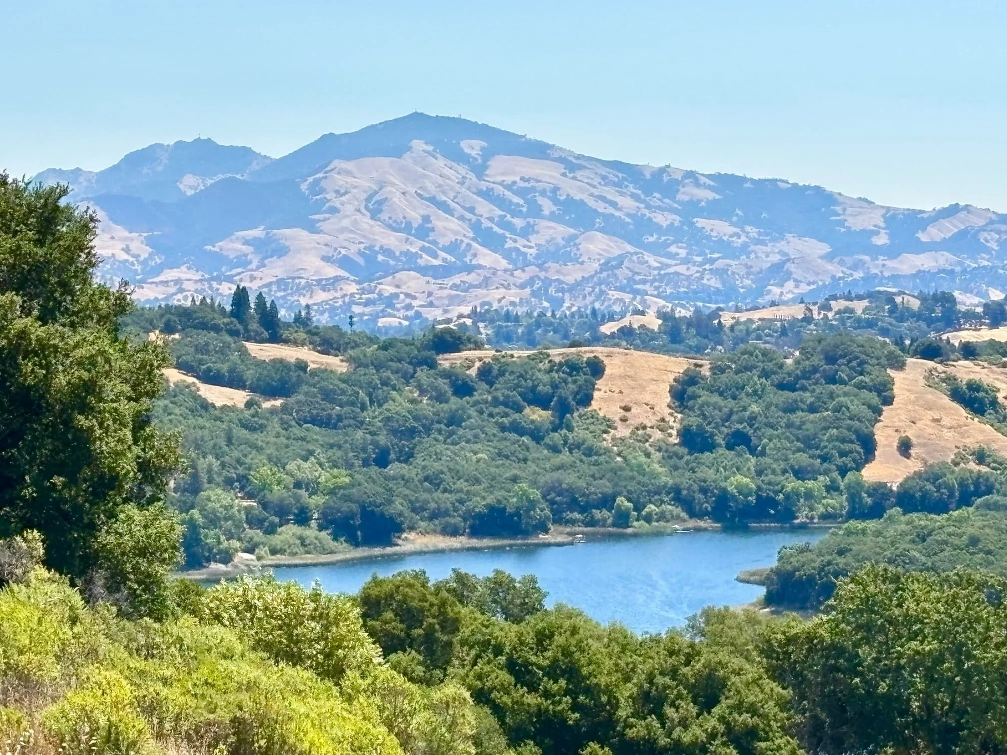 View of Mount Diablo overlooking the Walnut Creek area on a clear day.