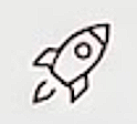 Simple line drawing of a rocket ship.