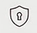 A shield with a keyhole symbol in the center