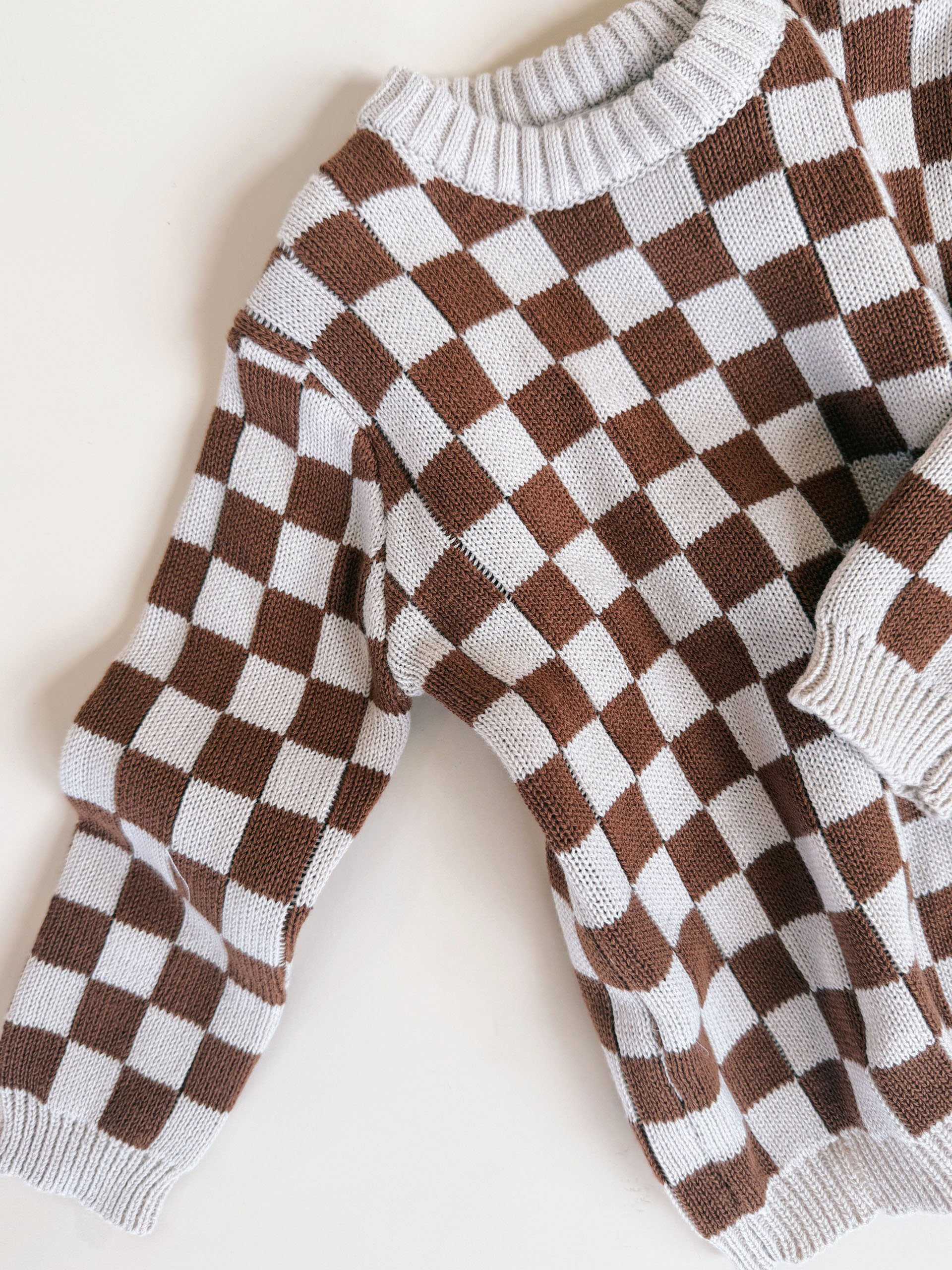 Checkered Knit Sweater