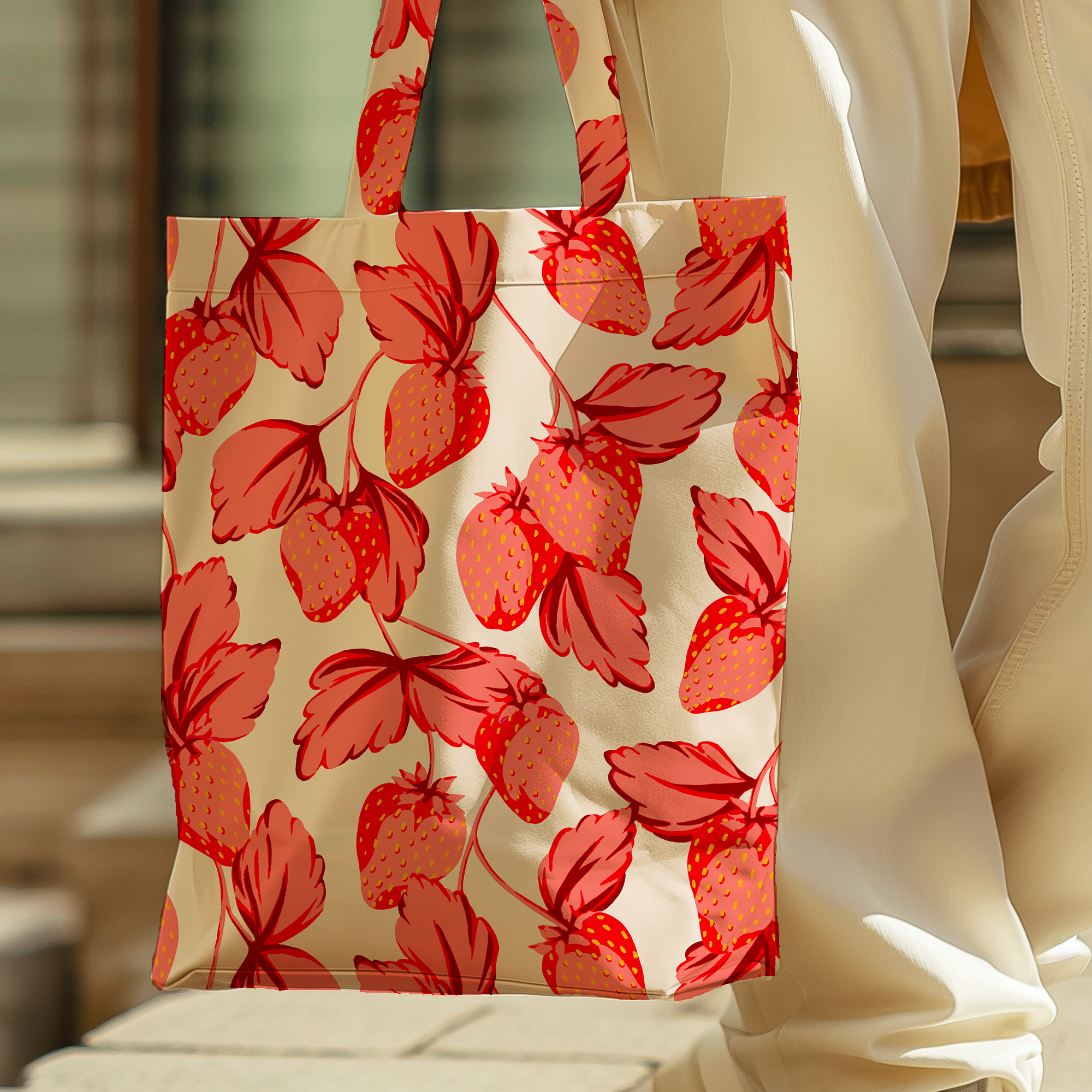 Strawberries Pattern Watercolor Mockup tote.png