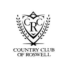 Logo of the Country Club of Roswell featuring a shield with the initials 'CRC' and decorative laurel branches.