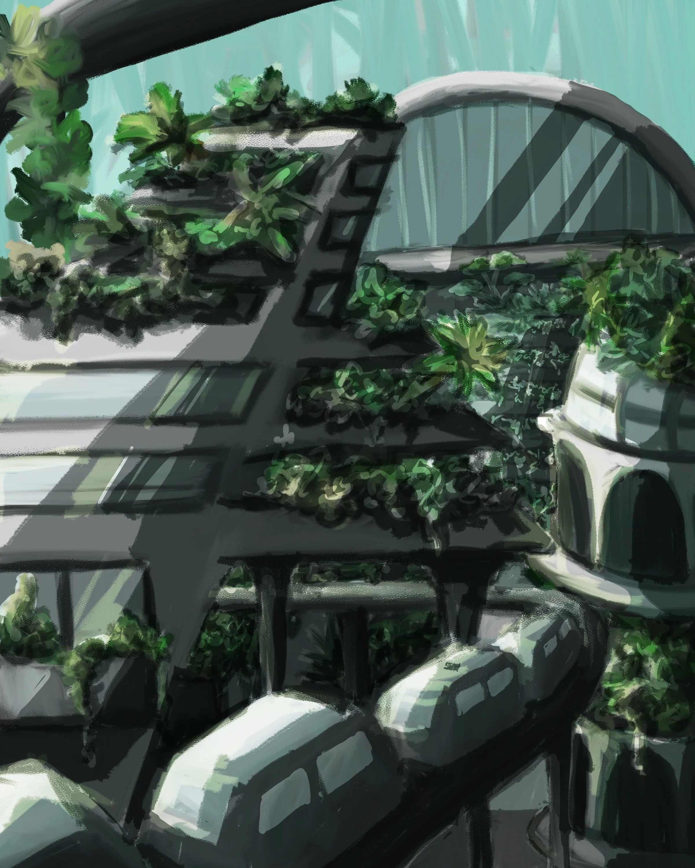 Solarpunk Digital Concept Art