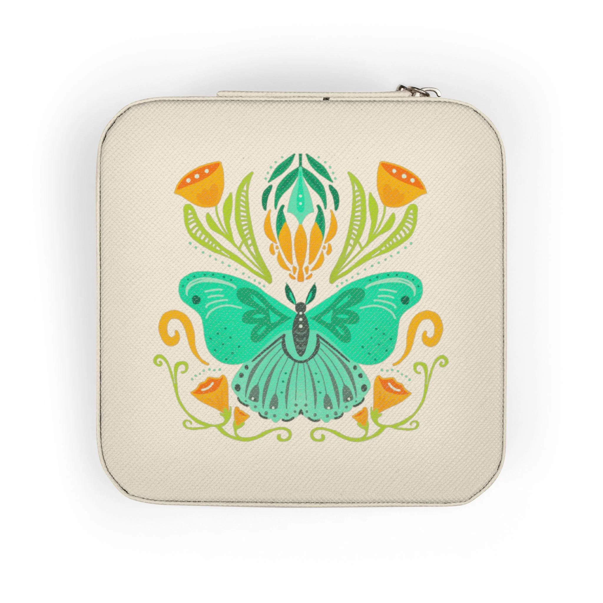 Butterfly Flowers: Jewelry Travel Case