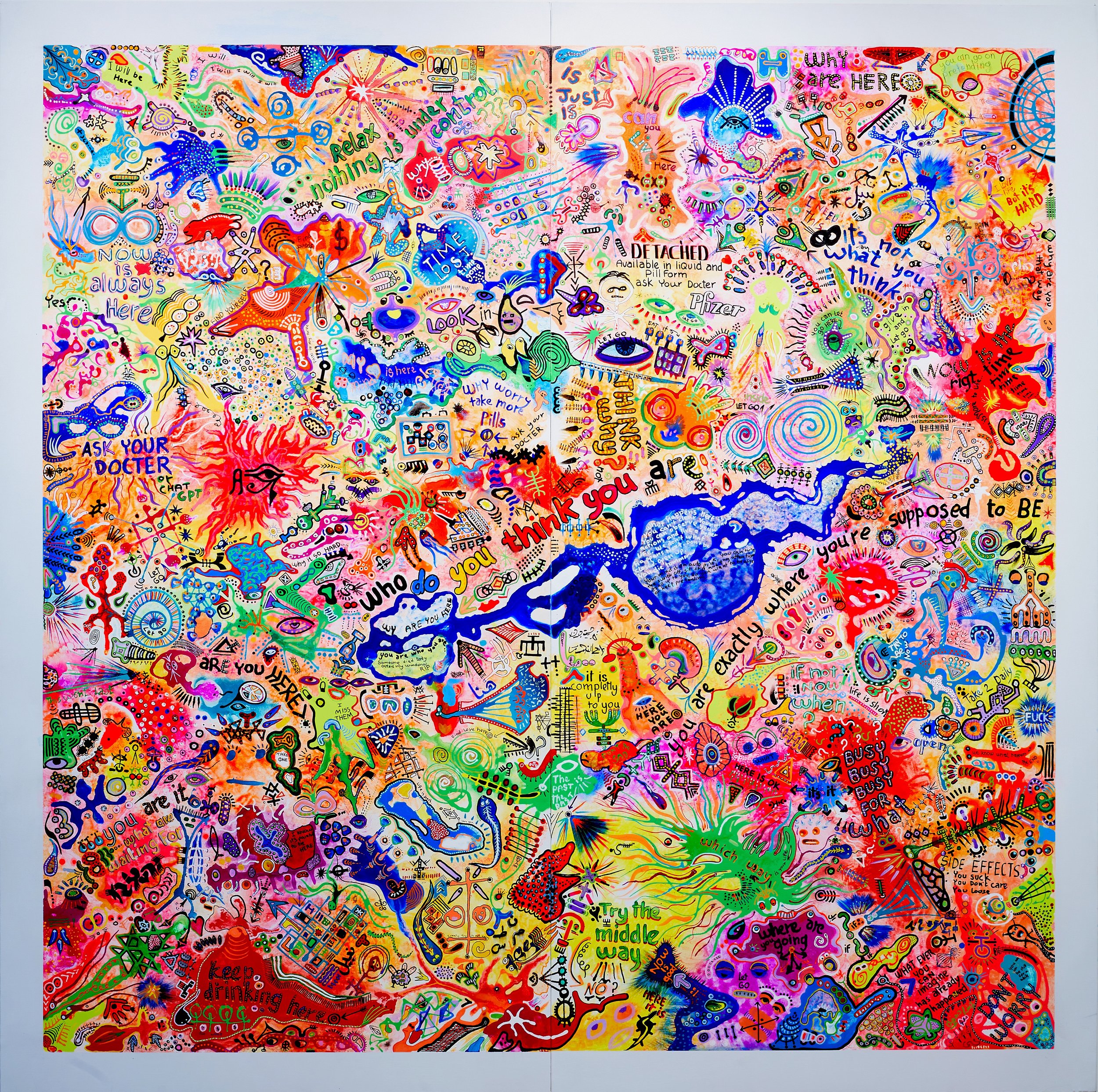 Detached, 2023 / Acrylic on canvas / 96 x 96 in